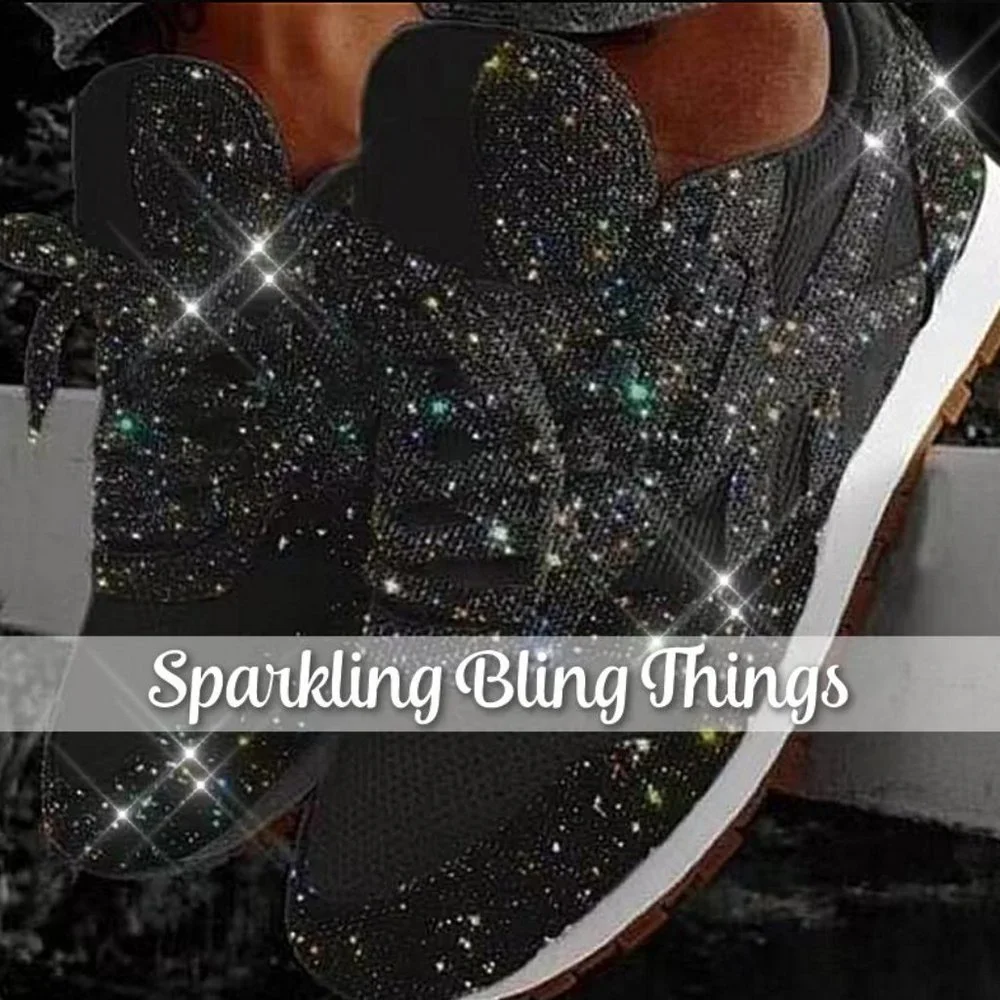 NEW Sparkling Bling Glitter Sneakers Athletic Sports Shoes: Blue + FREE … - Picture 6 of 12